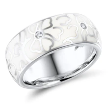 Personalized Retro Handmade Ceramic Ring For Women Elegant White Flowers Imitation Porcelain Ring Wedding Party Jewelry