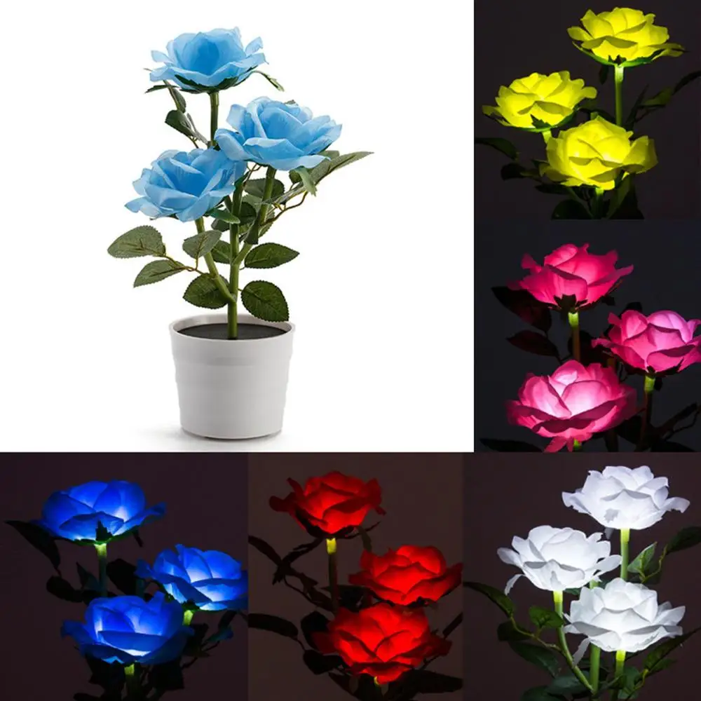 

Solar Light LED Flower Artificial Plant Multicolor Lawn Garden Lamp Home Decorative Bedside Solar Powered Bedroom Creative Gift