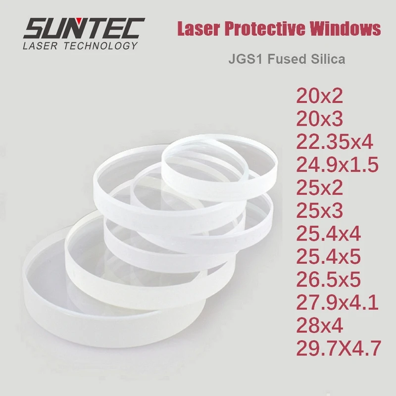 

Suntec Laser Protective Windows Lens Dia.20 22.35 25 25.4 26.5 27.94 Quartz Fused Silica for Fiber Laser Cutting Welding Machine