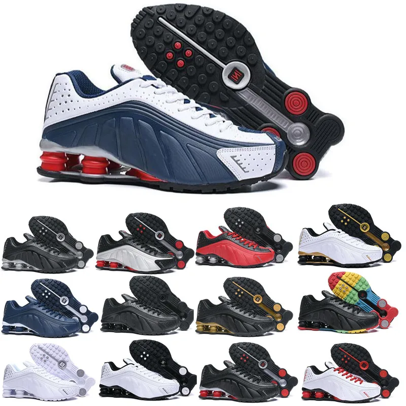 

2019 shox r4 men running shoes top quality NEYMAR OG COMET RED RACER BLUE Black Metallic mens trainers sports sneakers 40-45