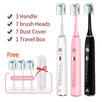 

Sonic Electric Toothbrushes for Adults Rechargeable Whitening Toothbrush with 5 Modes and 3 Intensities 4 Replacement Brush Head