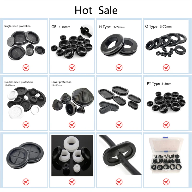 10-100PCS 3/4/5/6/7/8/10/12/14/16/18/20/25mm Inner Diameter Cable Wiring Rubber Grommets Gasket Ring Wire Protective Loop images - 6