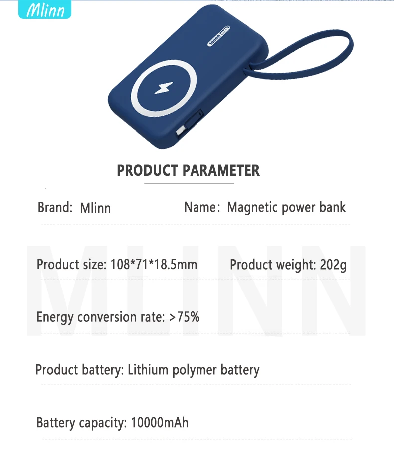 10000mAh 20W Fast Charger Magnetic Wireless Power Bank Mobile Phone For iPhone12 13 Pro Max powerbank External auxiliary battery