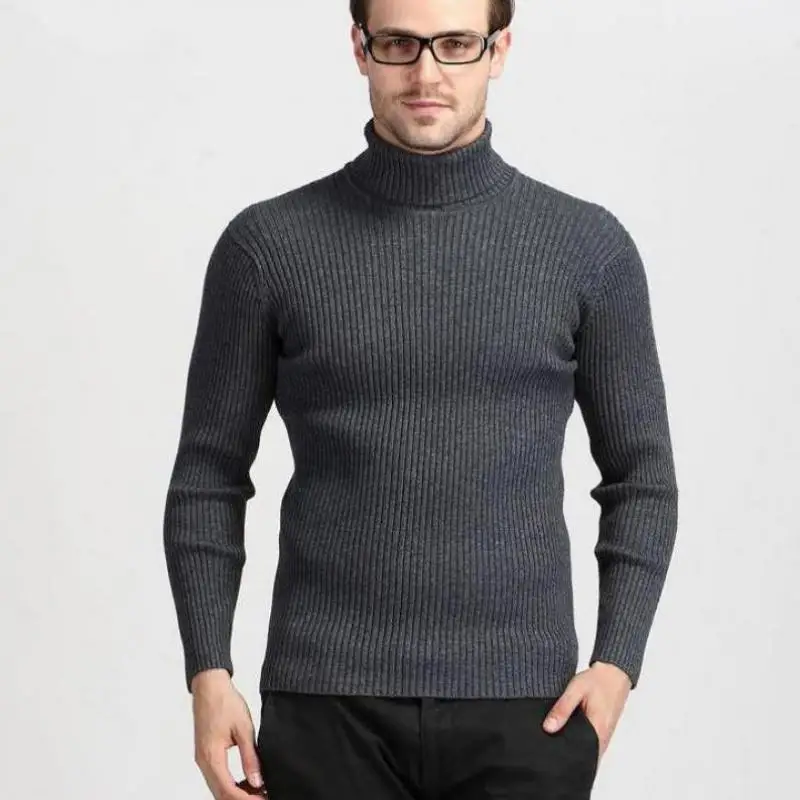 Зимние толстые теплые кашемировые Мужская водолазка мужские s свитера Slim Fit пуловеры мужские классические шерстяные трикотажные пуловеры Pull Homme