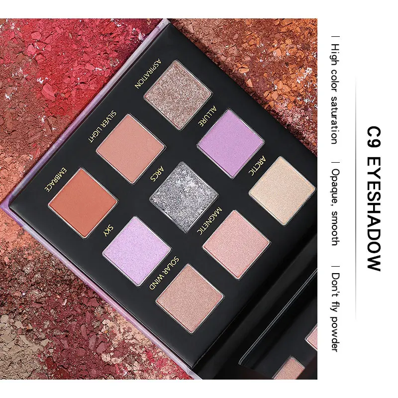 Pudaier 9 цветов матовые блестящие тени для век Pallete Sunset Polar Light Milky Way Serices Профессиональные Тени для век Палитра для глаз