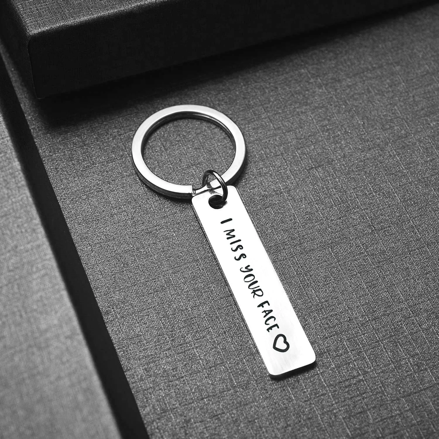 Gelicity Stainless Steel Key Ring I Miss Your Face Keyring Couple
