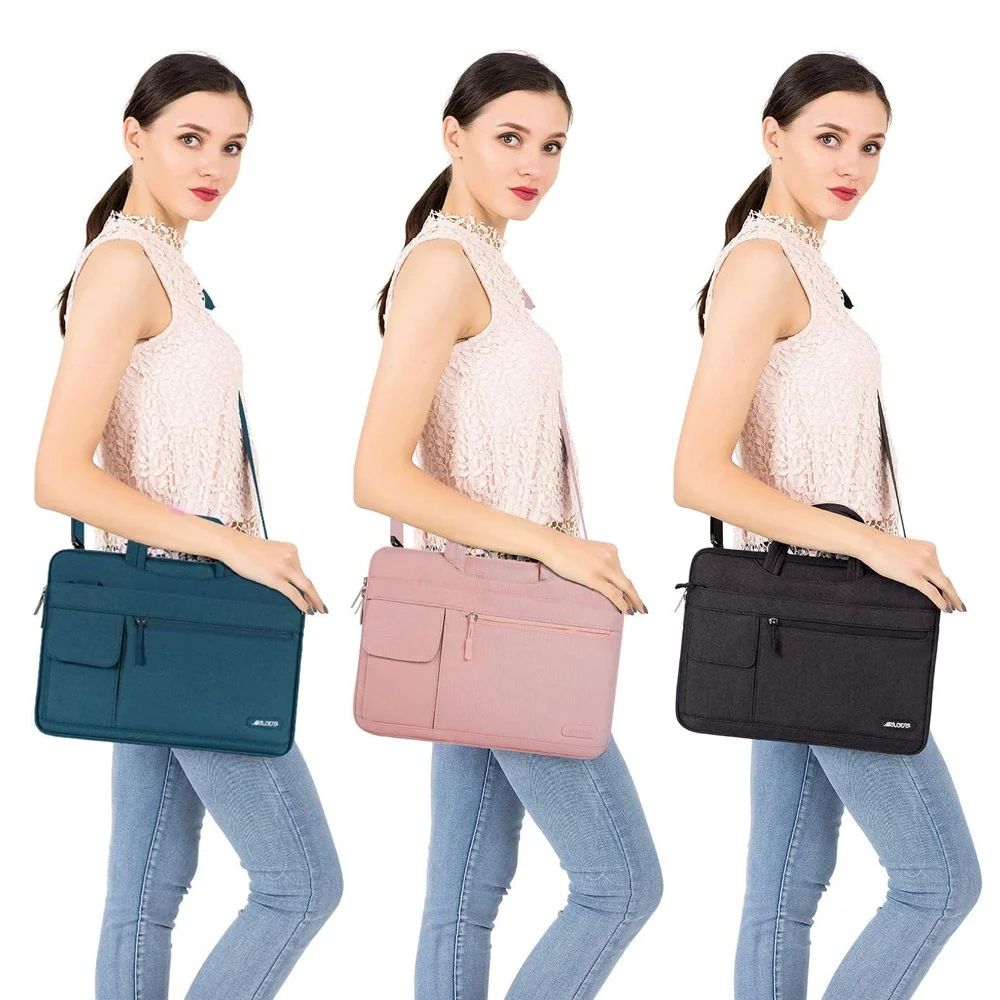 Bolsa para Portátil Case à Prova Impermeável Água Notebook Bolsa do Mensageiro 13.3 14 15.6 17.3 Polegada Luva do Portátil para Macbook Lenovo hp Asus Acer - Imagem 4