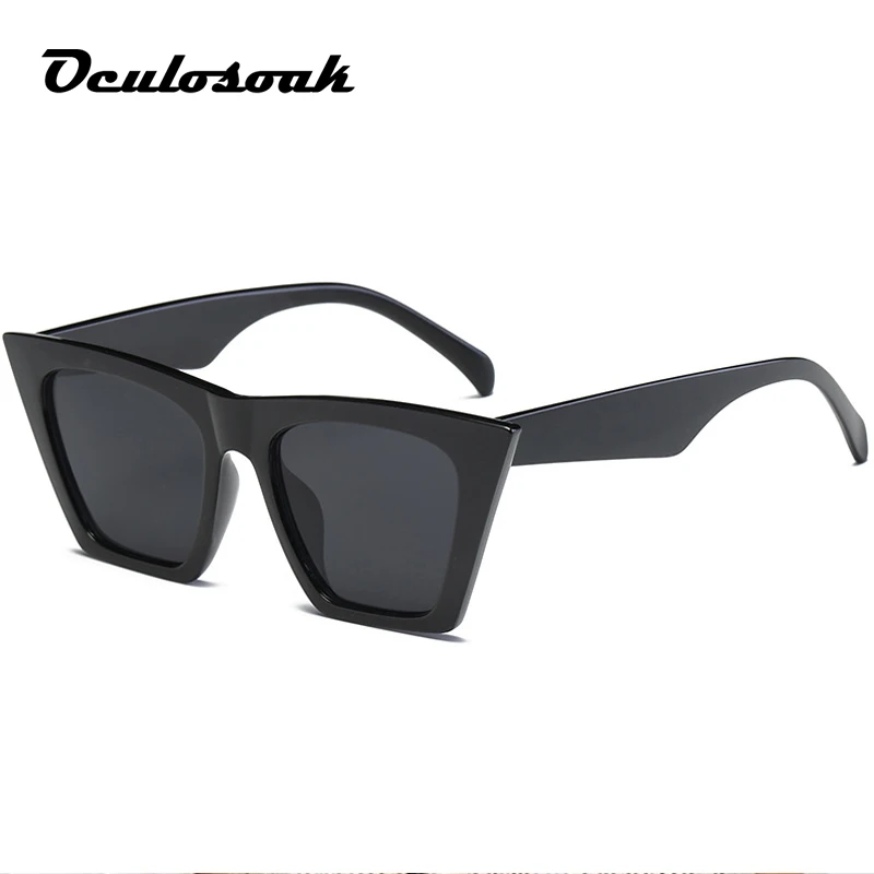 Солнечные очки в стиле Кардашьян, женские очки с плоским верхом, Lunette Femme, женские роскошные брендовые солнцезащитные очки, женские солнцезащитные очки с заклепками UV400 - Цвет линз: Black