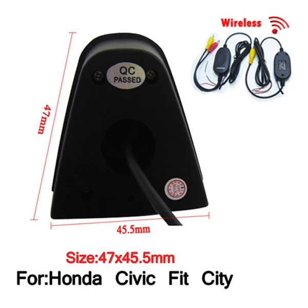 Беспроводная CCD HD камера с логотипом спереди для Honda Odyssey accord Civic CRV XR-V Spirior Crosstour Fit City - Название цвета: Черный