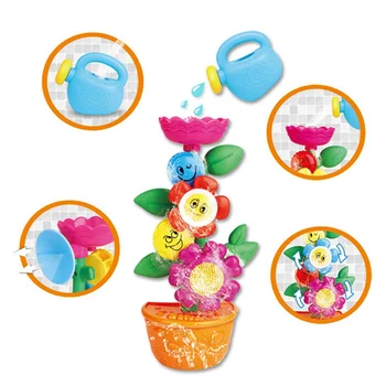 

Funny Bathroom Interactive Shower Water Spray Toy Flower Swimming Water Toys Children Educational Baby Bath Toy