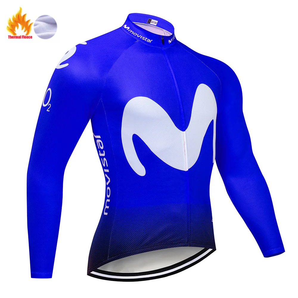 Movistar зимний теплый флисовый комплект с длинными рукавами для велоспорта, Мужская одежда, одежда для велоспорта, одежда для велоспорта, Майо Ropa Ciclismo - Цвет: Cycling jersey