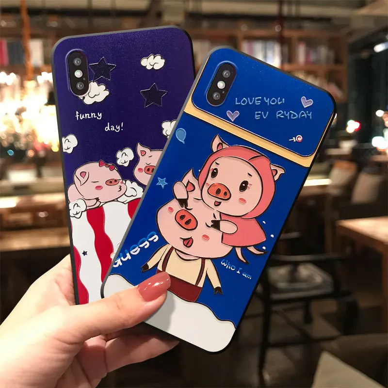 Милый мультяшный чехол для телефона с изображением попкорна свинки iPhone 11 12 13 ProMax