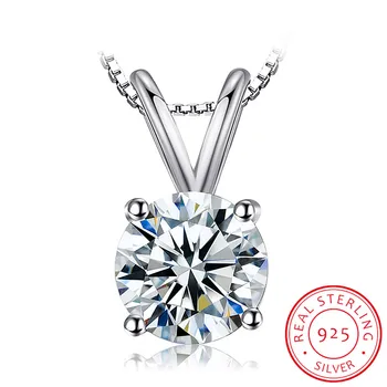 

2ct Lab Diamond Solitaire Pendant Necklace 925 Sterling Silver Choker Statement Necklace Women Silver 925 Jewelry With 45cmChain