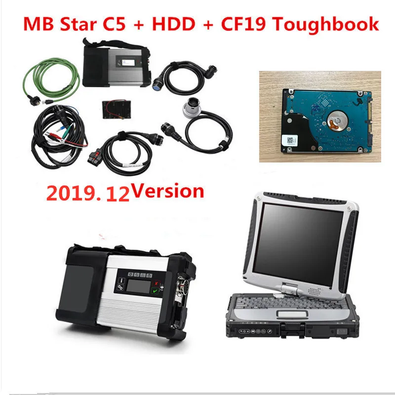 SD подключения C5 MB Star C5 с CF19 CF-19 ноутбука новейшее программное обеспечение 320GB HDD диагностический инструмент для автомобилей и грузовиков OBD2 сканер