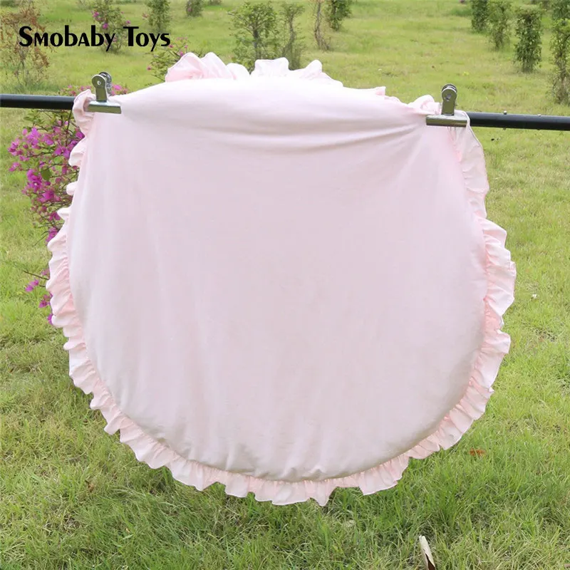 Lace cotton rug for children,soft carpet for baby games toys,round floor rug,thick rugs,children room decoration,diameter 100CM