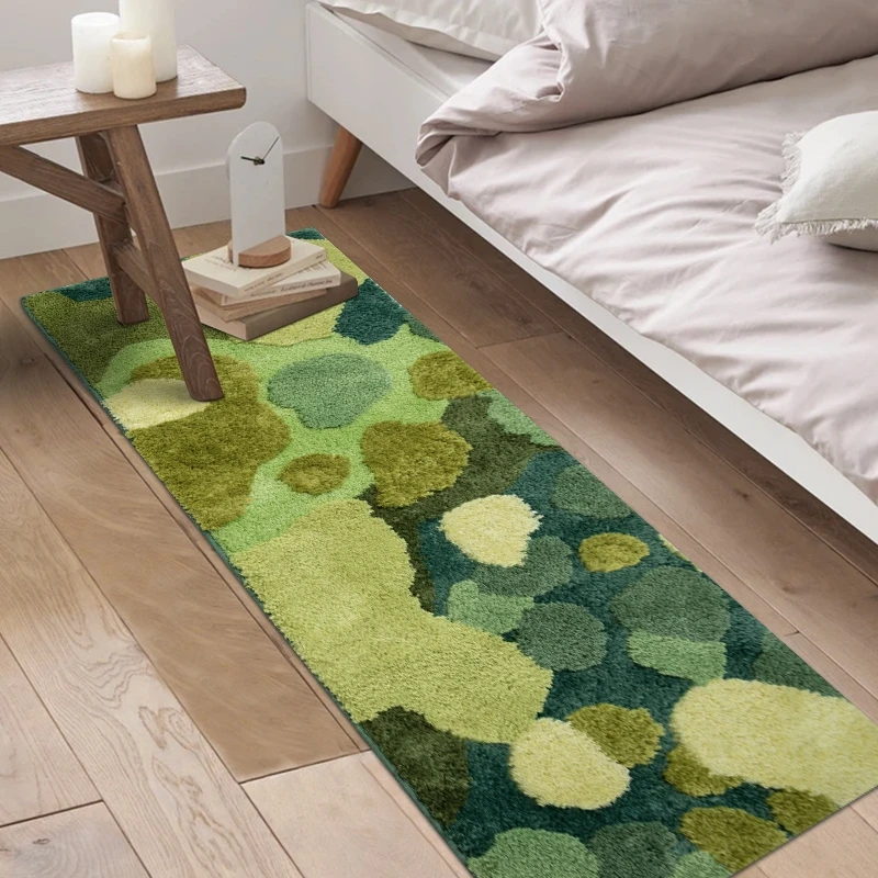 Moss feeling 3D Tufting area rug in green color, Nordic style runner rug  decoration children room bedside floor mat - AliExpress