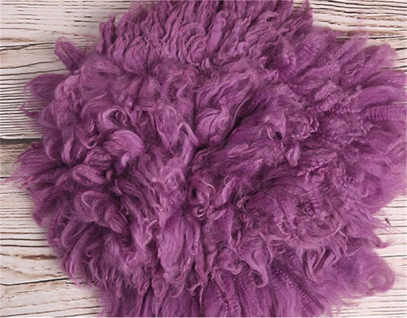 Аксессуары для фотографирования новорожденных студия 30 см овчина одеяло Fotografie Детские реквизиты круглые шерстяные одеяло для новорожденных унисекс - Цвет: Purple red