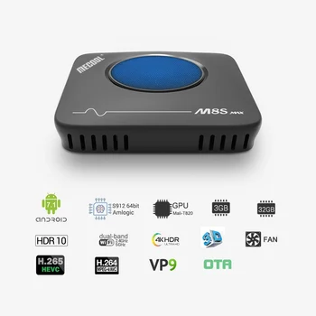 

MECOOL M8S MAX Smart Android 7.1 TV Box Amlogic S912 3GB/32GB 4K Media Player Octa Core 2.4G 5G WiFi BT4.0 TV Box w/ Cooling Fan