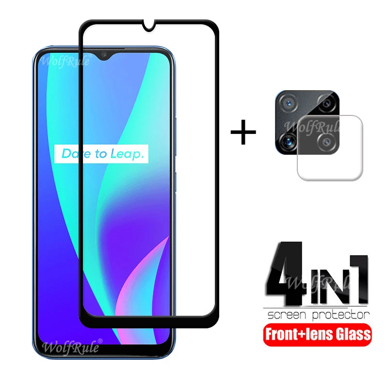 4-In-1 Per Oppo Realme C15 Di Vetro Per Realme C15 Temperato Protezione Dello Schermo Di Vetro Per Realme X50 6 5 Pro C11 X3 6I C15 Obiettivo Di Vetro