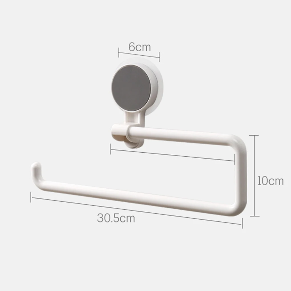 Toilet Paper Holder Kitchen Towel Hook Bathroom Sucker Rack Rotatable Wall-mounted Roll Paper Shelf Organizer