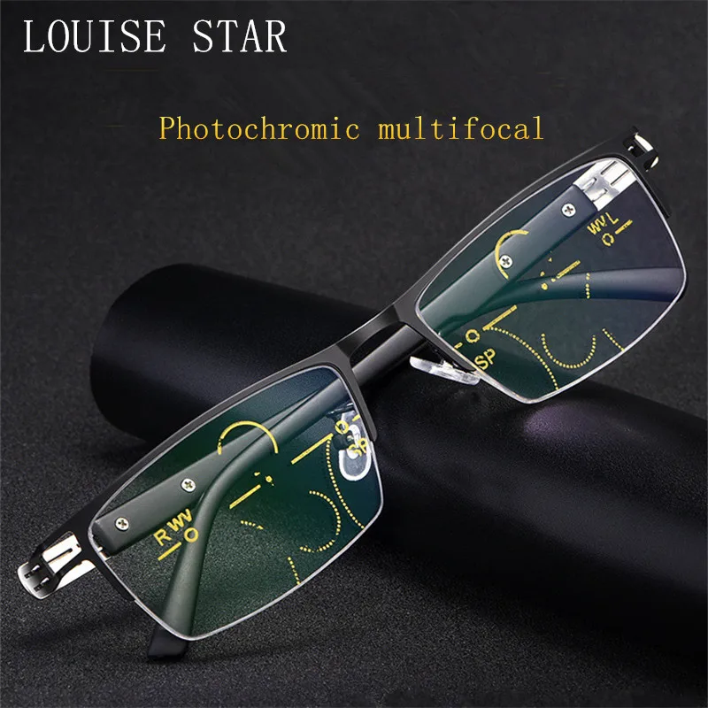 

LOUISE STARNew Business Photochromic Multifocal Reading Glasses Anti-fatigue Hyperopia Reading Glasses Fashion Casual Sunglasses