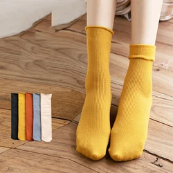 Women'S Winter Thicken Warm Socks Cotton Solid Color Socks Snow Black Skin Seamless Sock Velvet Soft Boots Floor Sleeping Socks