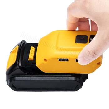 

For Dewalt DCB180 DCB182 DCB200 DCB205 14.4/18V/20 Li-ion Battery LED Light converter With Dual USB port Battery Converter new