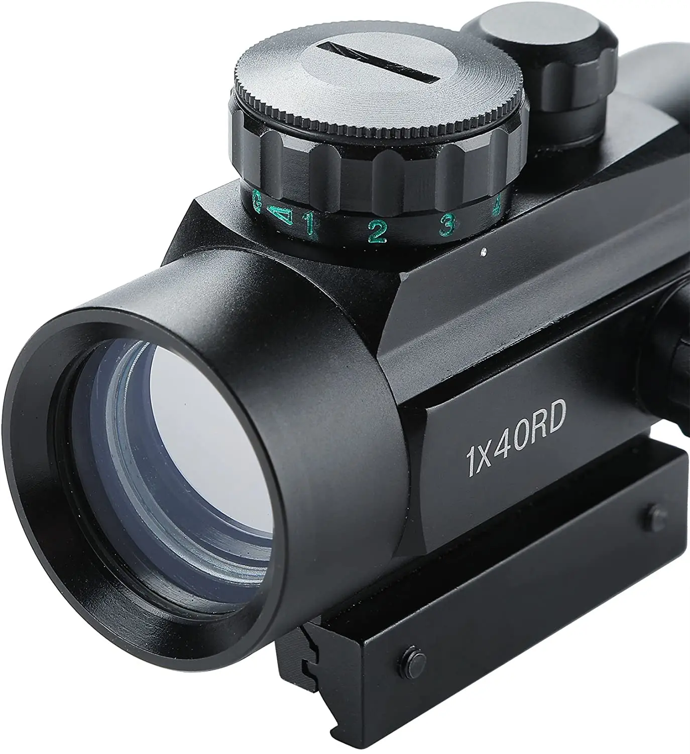 1x40 Red Dot Sight Tactical Scope with Lens Cap 20mm/11mm Rail Mount