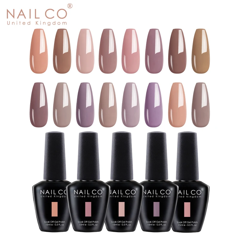 NAILCO 15ml Nude Pink Brown Colors Gel nail polish nails art All for manicure professional UV&LED semi-permanent Varnish hybrid