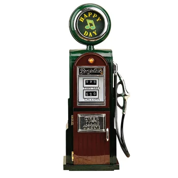 

Gas Station Music Box Creative Vintage Music Box Melody Box Desktop Decoration for Bar Restaurant Home (Green)