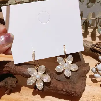 

Korean Crystal Petal Flower Drop Earrings Women 2020 New Jewelry Pendientes