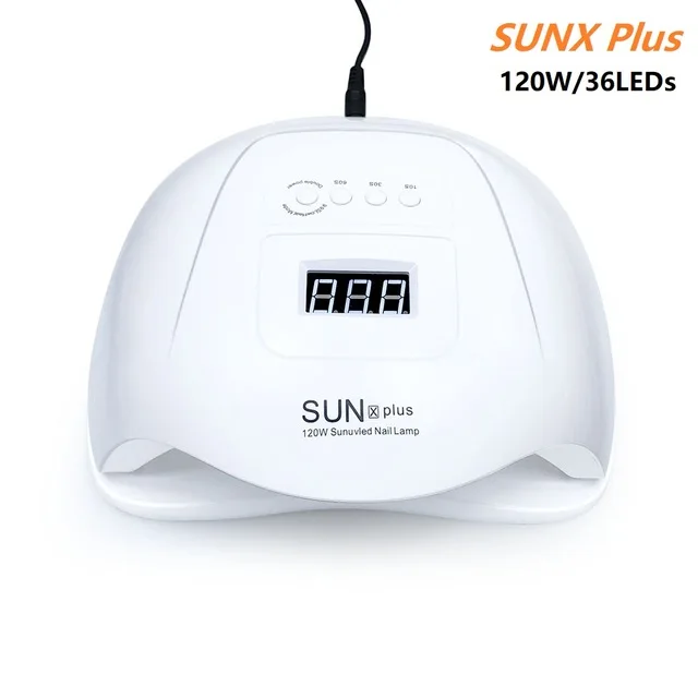 Абсолютно новая 120 Вт SUNX Plus УФ светодиодная лампа для сушки ногтей 36 шт. светодиодный s бисер отверждения Гель-лак для маникюра лампа для сенсора умный таймер - Цвет: White