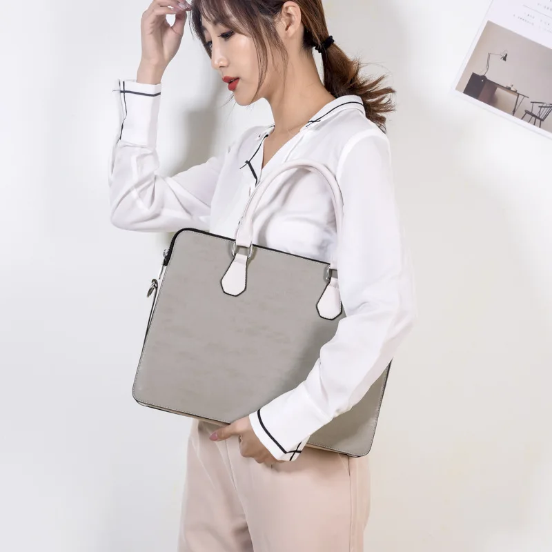 

Maletin Mujer Office Bags for Women Work Bag 13 13.3 14 15 15.6 Inch Laptop Bag A4 Portafolio PU Leather Notebook Computer Bags