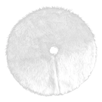 

Christmas Tree Skirts Festival Decor Tree Base Floor Mat Anti Slip Carpet Door Foot Pad Round Tree Apron White Flat Shear Carpet