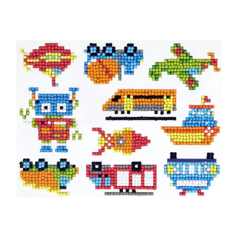 

2020 New Coming 10Pcs Transportation Diamond Painting Kit Sticker Diamond Embroidery Cross Stitch DIY Gift For Kids Home Decor