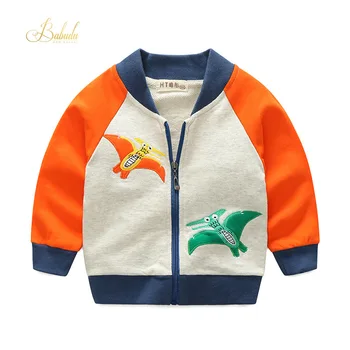 

BBD Kids Coat Spring Autumn Hot Selling Boys Cotton Terry Zipper Dinosaur Round Neck Long Sleeve Jacket Infant Chaqueta New