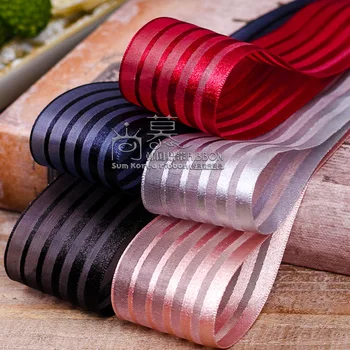 

100yards 10 16 25 40mm gradient satin stripes organza sheer ribbon for hair bow headband accessories diy handcraft supplies