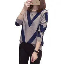 

Sweaters Women Autumn O-neck Slim Knitting Pullovers Large Size L-5XL Loose Womens Winter Korean-style All-match Printed Chic