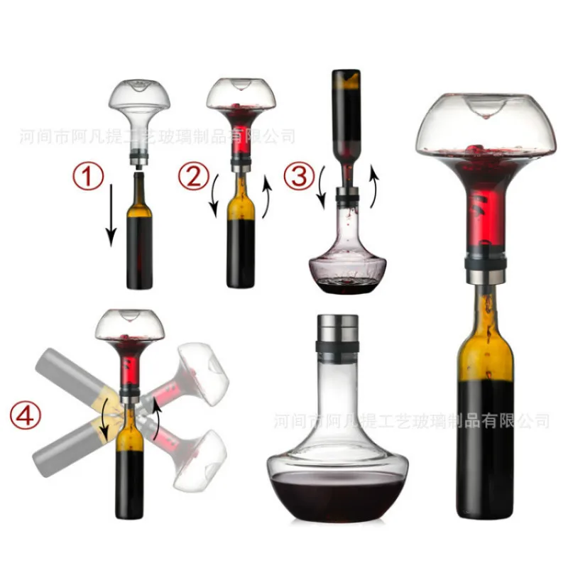 Flat Base Red Wine Decanter 1000ML Superior Handmade Crystal Wine Pourer Premium Water Carafe Thickened Wall