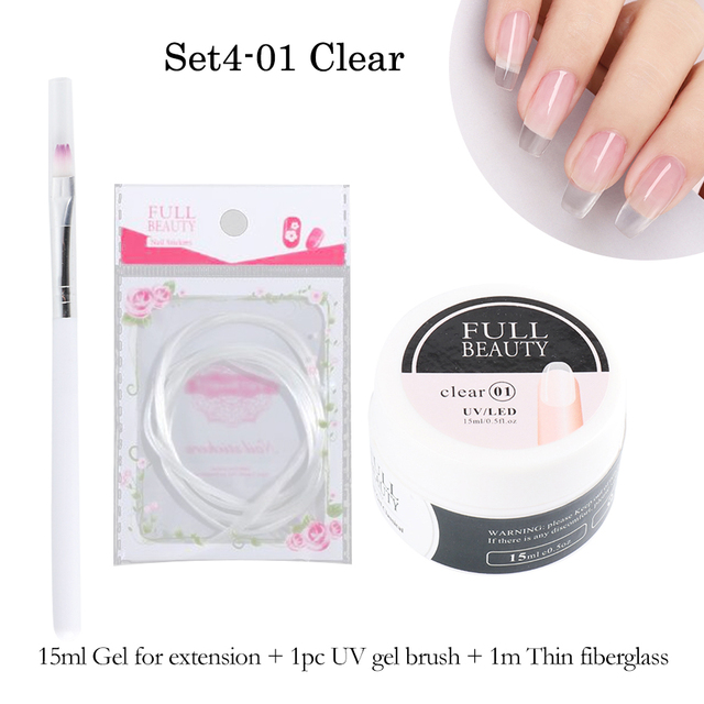Gel For Extension UV Builder Nail Gel Clear Acrygel Base Varnish Quick Buidling Nail Art Brush Set For Manicure LY1800-1