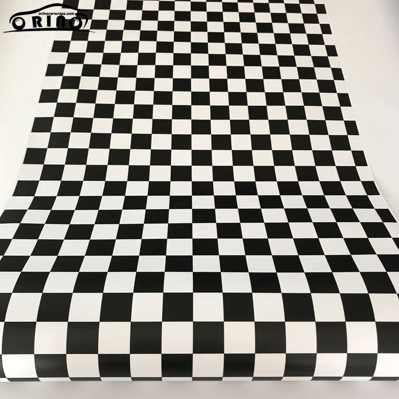 Black White Checkered Flag Vinyl Wrap Sticker-1