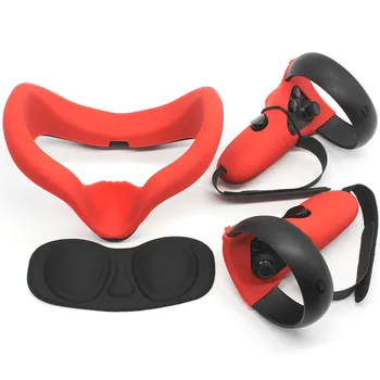 

VR Face Cover+Pad+Controller Belt+Controller Cover+Lens Cap Cover VR Parts for Oculus Quest Rift S Face Cover Set