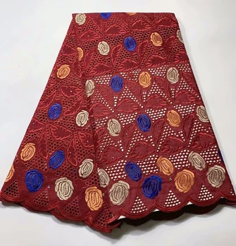 

wine African Dry Lace Fabric 2020 Embroidered Nigerian Laces Fabric High Quality Lace For Man 100% Cotton Lace Fabric