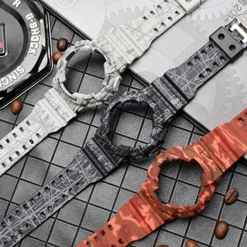 

Gosear Fashion Watch Band Strap Wristband Watchband with Protective Cover Case for Casio G-Shock GA110 GA100 GD120 5146 5081