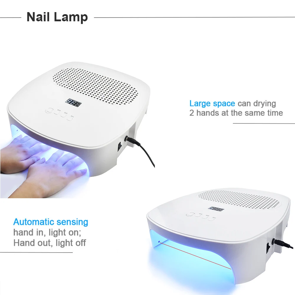  120W 2 In 1 Nail Lamp & Nail Dust Collector Manicure with Two Strong Power Fans 42 LED Nail Dryer V