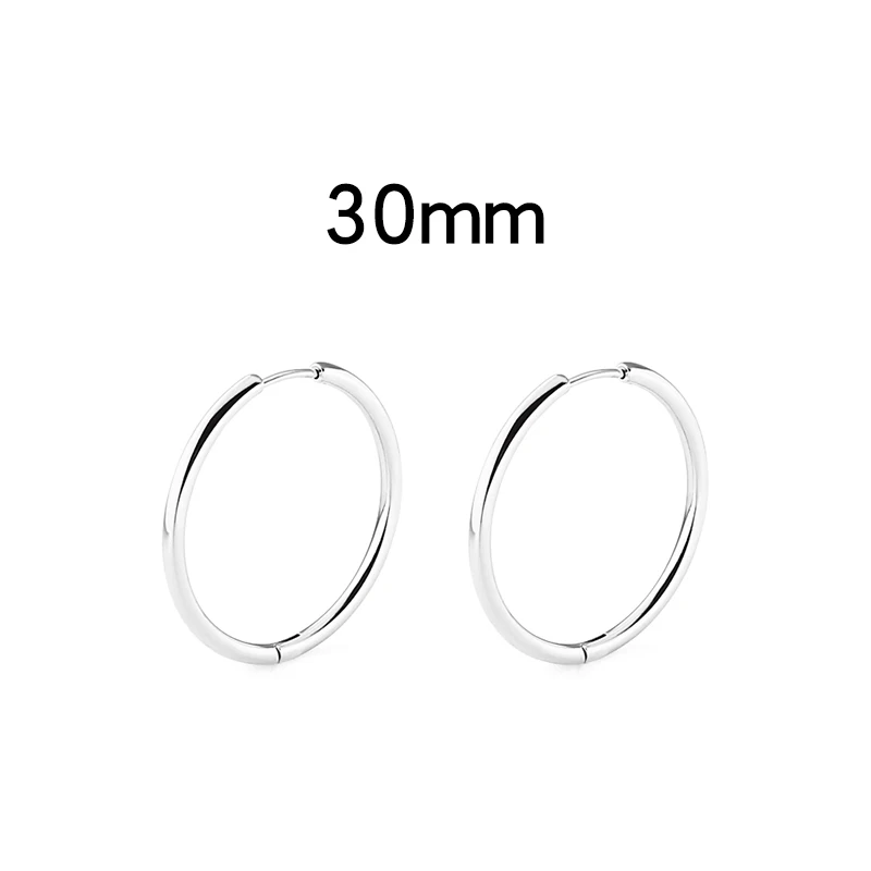 020208 Silver 30mm Innopes трендовая унисекс круглая Ушная серьга с пряжкой черная панк винтажная титановая сталь мужские и женские ювелирные изделия - Окраска металла: 020208 Silver 30mm