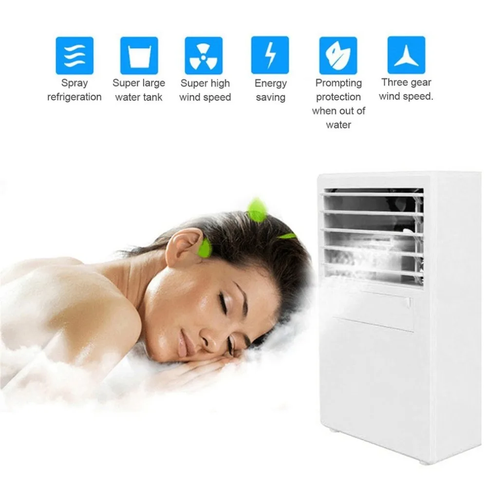 

Mini Portable Table Desk Air Conditioner Small Home Office Bladeless Fan Humidifier Quiet Personal Moisturizing Air Cooler