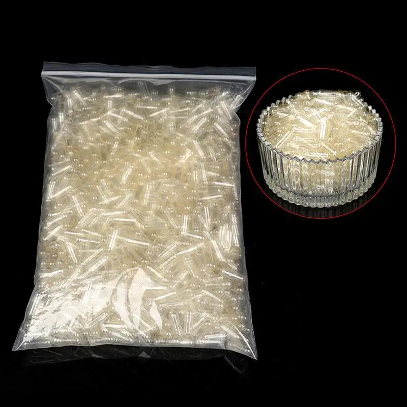 100PCS/Bag Standard Size 00#0#1# Empty Capsules Gelatin Clear Hollow Hard Transparent Seperated Joined | Красота и здоровье