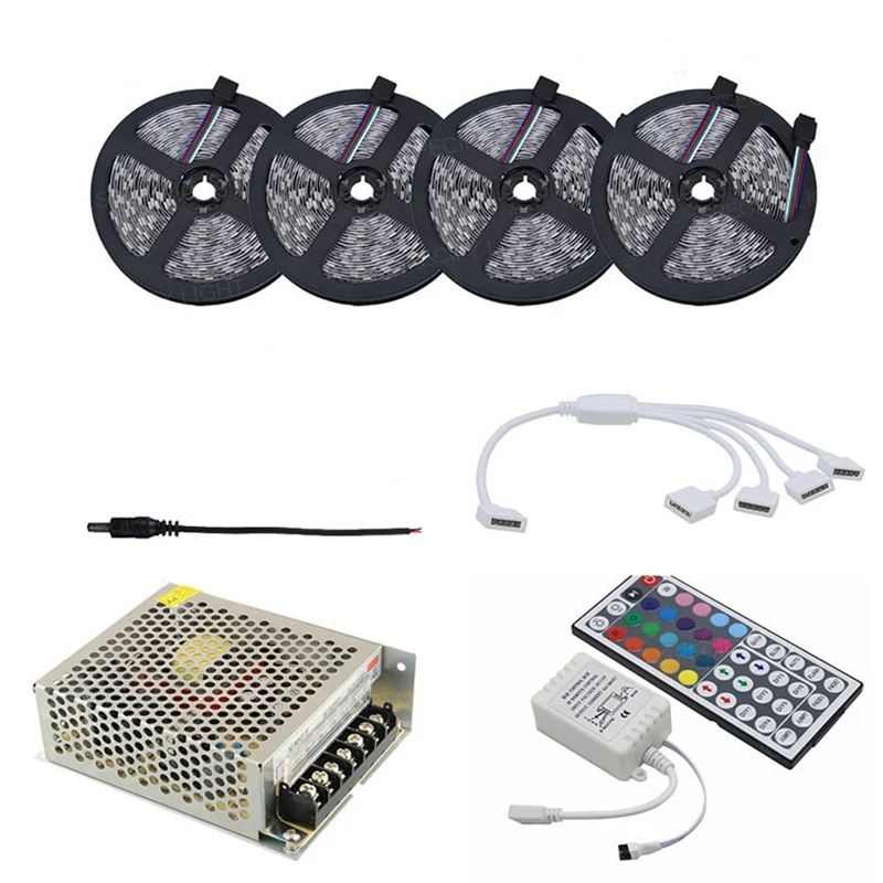 10M 15M 20M 30M Waterproof 5050 LED-Strip RGB DC 12V Flexible LED Strips 24 44 Keys Remote Controller Room TV Walls Decration (6)