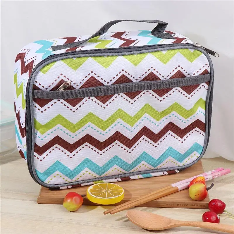 Квадратная сумка для обеда из ткани Оксфорд, изолированная сумка Bento Tote, переносная Термосумка для школы, пикника, работы на открытом воздухе